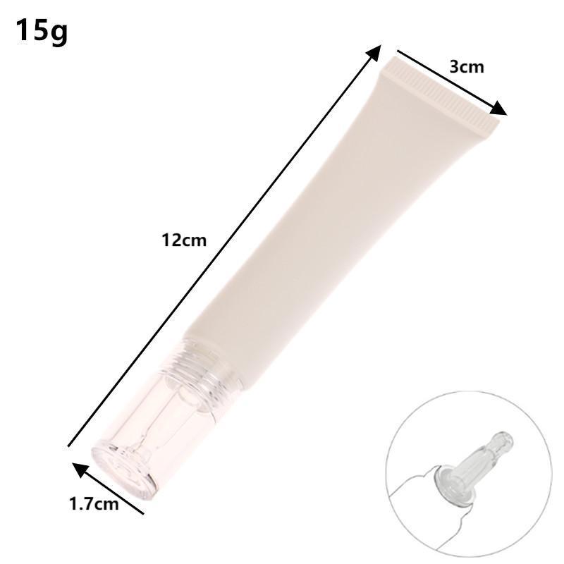 Tubos Cosméticos Macios 10/15/30G Protetor Solar Creme Loção Base Líquida Frascos Recarregáveis Conta-Gotas de Ácido Hialurônico Frasco Vazio
