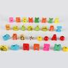26 Stück Holzspielzeug Baby DIY Spielzeug Cartoon Obst Tier Schnurspiel Fädeln Holzperlen Spielzeug Monterssori Pädagogisch für Kinder GYH