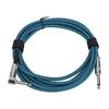6.5mm Guitar Cable Right Angle To Straight Connector Nylon Braided Noise Reduction Guitar Connection Cord 3 Meters Blue