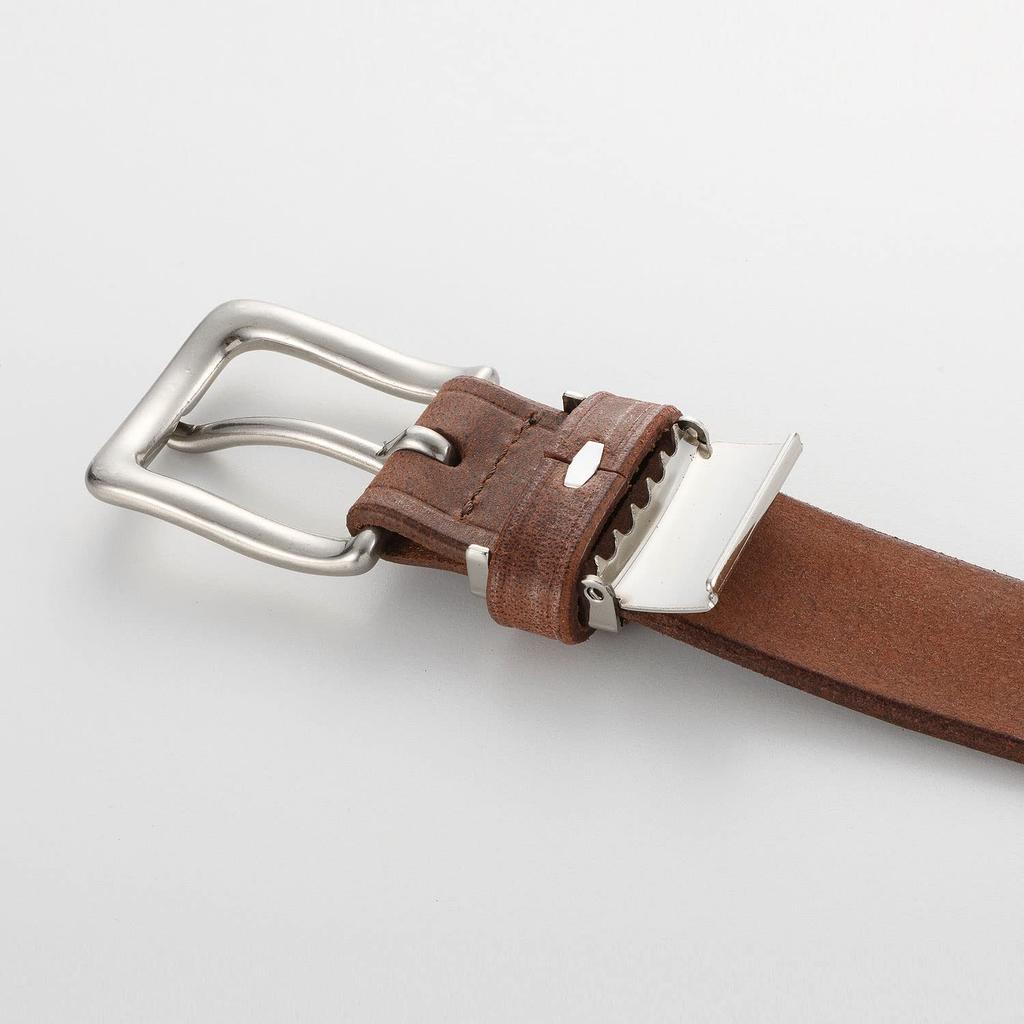 [Ikenohata Ginkawaten] Buffalo Leather Belt, Men's Belt, Genuine Leather, Stylish, Casual, Made in Japan, OT-012 (Brown)
