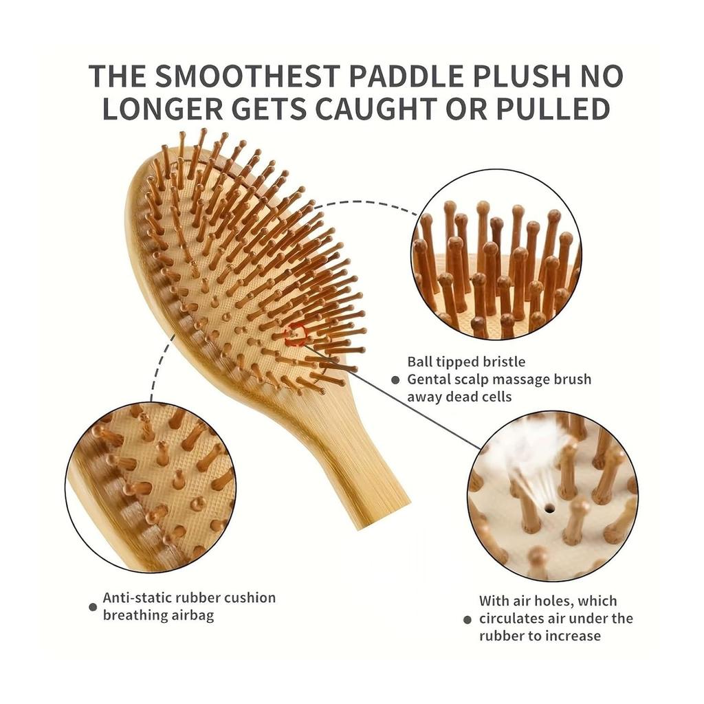 Hair Brushes And Comb Set, For Women And Detangling, Great On All, Handmade For Men(3Pcs Set C with Box)