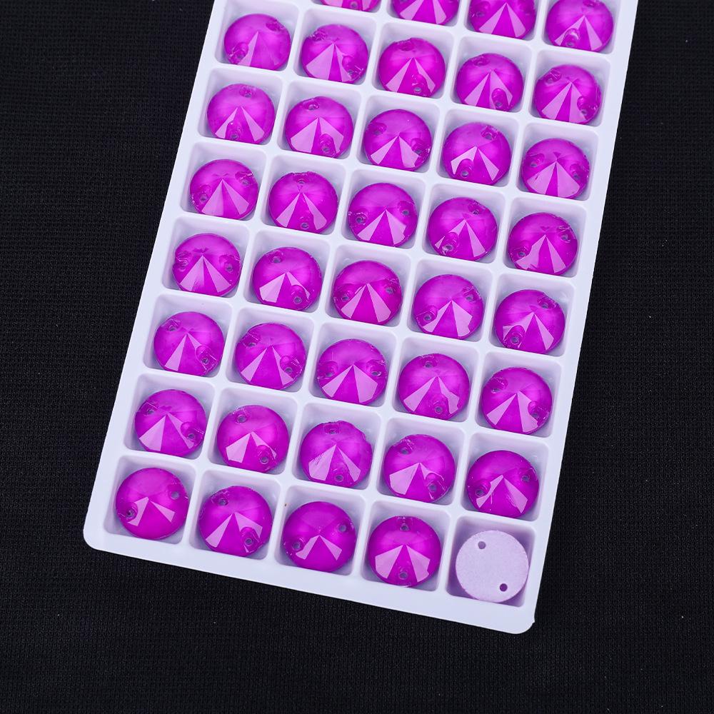 Runde Neon Fluoreszierende Glas Strasssteine Packung: Handgenäht, Zwei-Loch, Flatback DIY-Zubehör