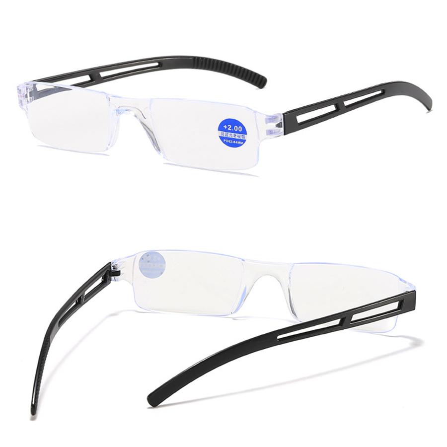 New Fashionable Anti Blue Light Reading Glasses for Men Casual Frameless Corrective eyewear for Women Classic Long-Distance Prescription eyeglass