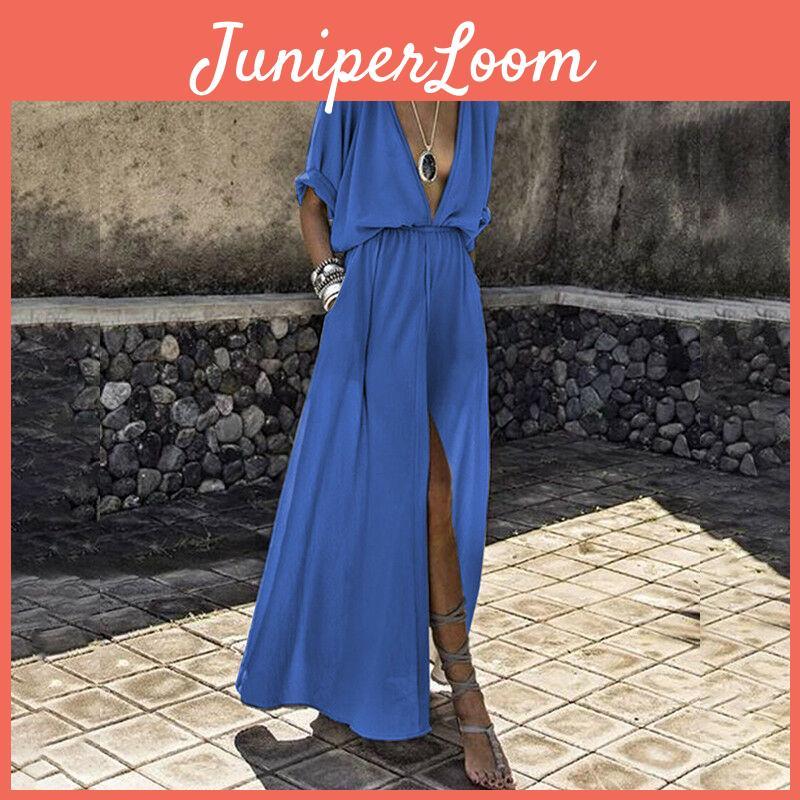 Stylish Women Deep V Neck Maxi Dress Featuring Timeless Design And Premium Quality