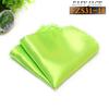 Solid Color Glossy Faux Silk Pocket Square with Printed Edging