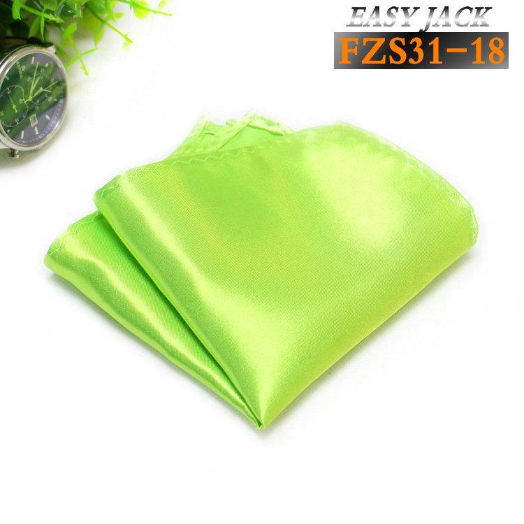 Solid Color Glossy Faux Silk Pocket Square with Printed Edging