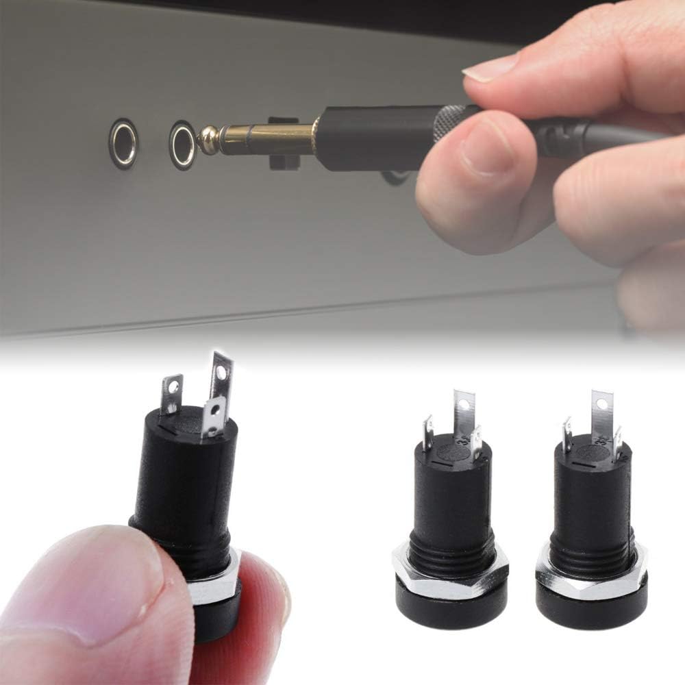 Ximimark 4 Stück 3,5mm Audio-Video-Stecker mit Mutter - Schwarz