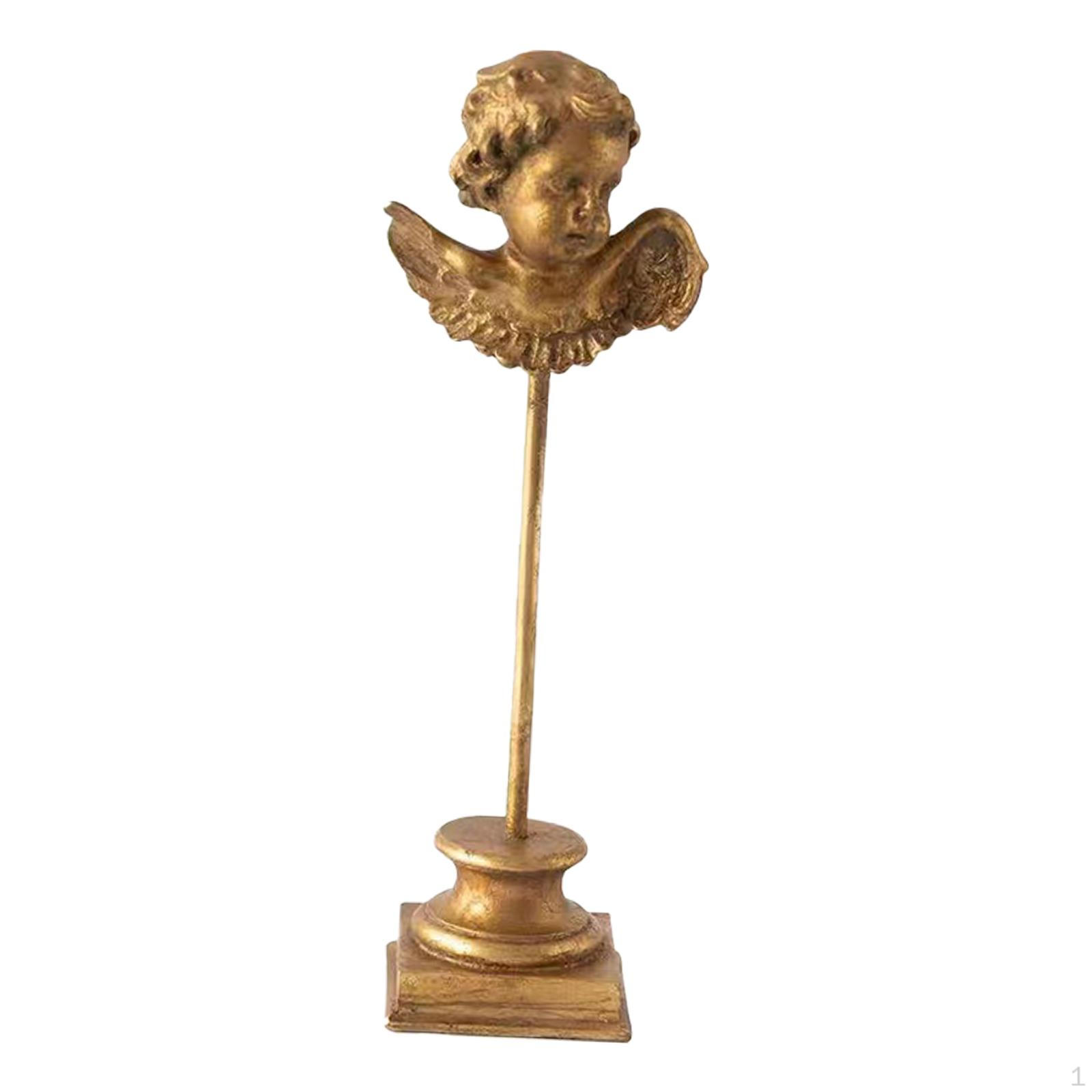 

Angel Statue Decor, Cute Crafts Art Craft Decorative Compact Figurine Sculpture, for Desktop