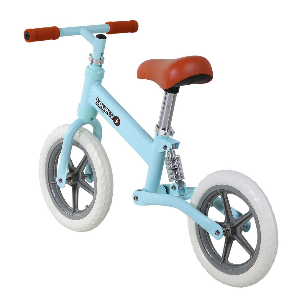 12" Kids Balance Bike No Pedal Bicycle EVA Tire Adjustable Seat Toddler Training Bike W/ Shock Absorber 2 - 5 Years Gift for Boys Girls Blue
