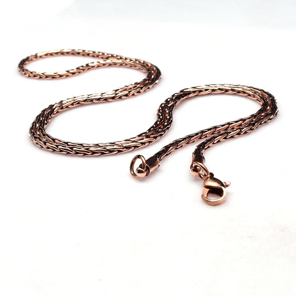 100 % Oxidized Copper Chain Necklace Pure Copper Wheat Chain Solid Jewelry Chain Wheat Chain Gift for Viking Jewelry Eco Friendly Chain Gift
