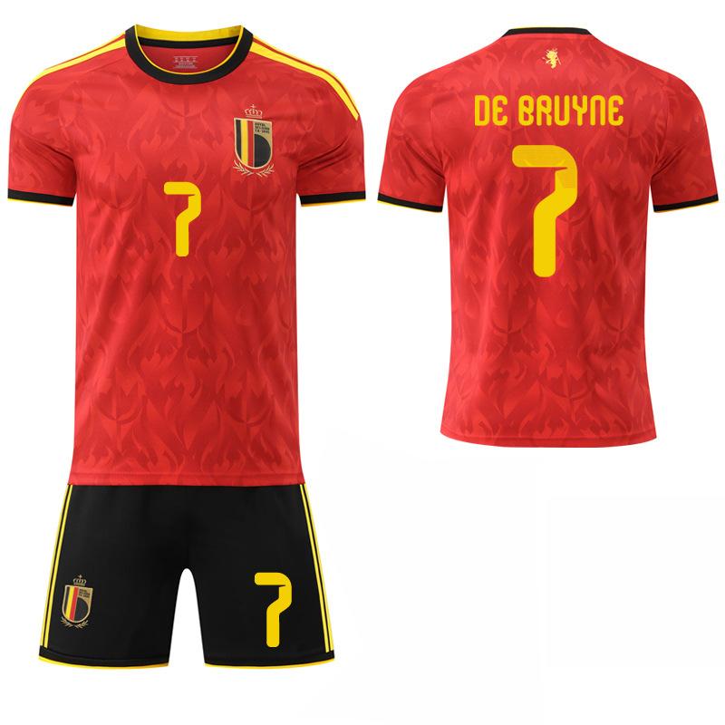 No. 7 De Bruyne football jersey 10 Lukaku Belgium home red team jersey 2526 World Cup new jersey #16