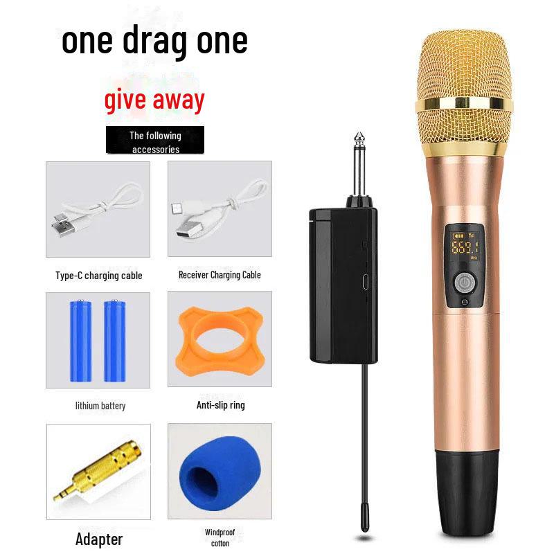 Universal Wireless U-Segment Metal Microphone for Home, Stage, and Karaoke
