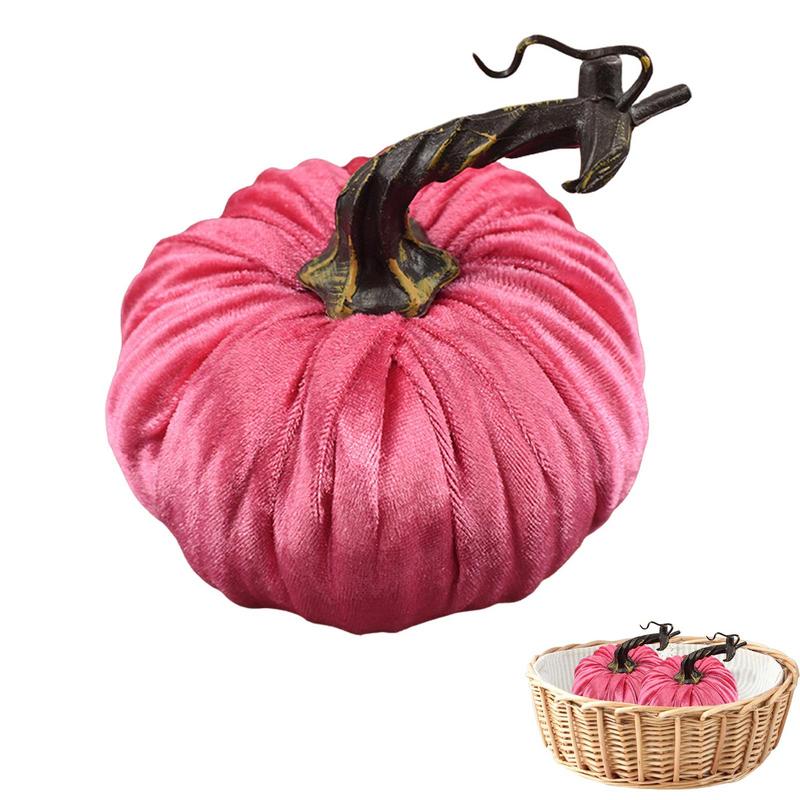 2025 Handmade Velvet Pumpkins Halloween Fall Harvest Vegetable Artificial Simulation Pumpkins Decoration For Garden Yard