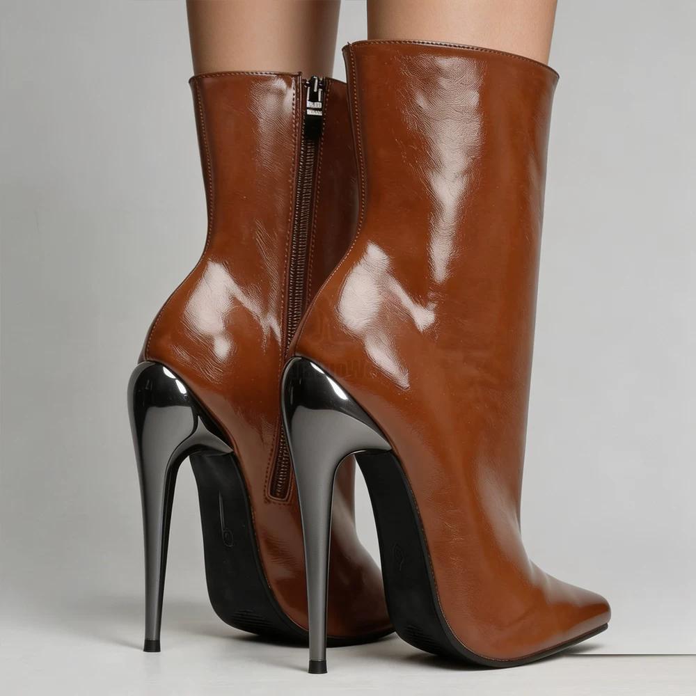 Unisex Plus Size Mid Calf Boots Pointed Toe Stiletto High Heels 15cm/6" Sexy Party Evening Vintage Sexy Boots