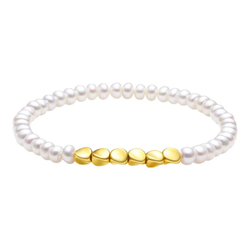 Браслет из чистого золота с пресноводным жемчугом Chow Tai Seng 16.5cm