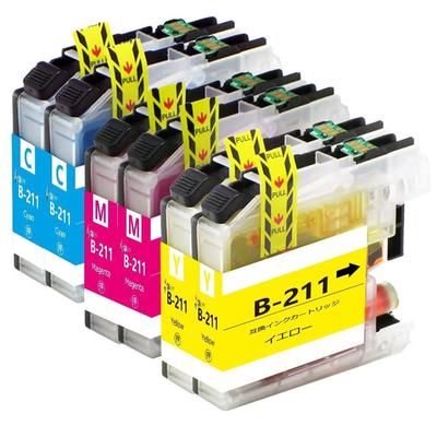 Brother Ink Cartridge Brother LC211 Compatible Printer Ink Set of 6 LC211C LC211M LC211Y 2 Each Large Capacity Type with IC Chip That Can Display