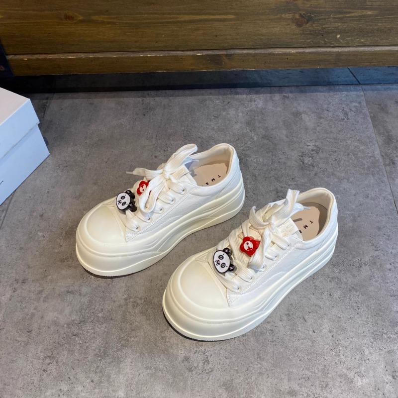 Platform White Shoes Women's Spring New Fashionable and Comfortable Versatile Big Head Height Increase Casual Board Shoes Women