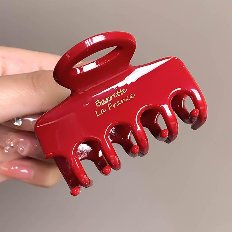 

Заколки-крабы для волос из ацетата длиной 5,5 см, красные заколки для волос для девочек и женщин, аксессуары для волос для завязывания, новая корейская мода