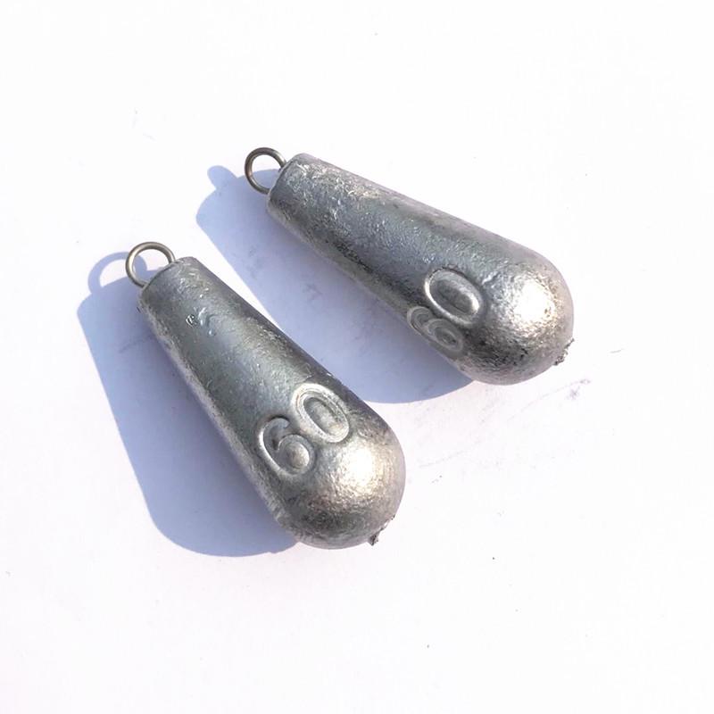 Teardrop Ring Lead Sinker - Bomb Shape Fishing Weight with Swivel for Sea Rod & Lure Rigging.