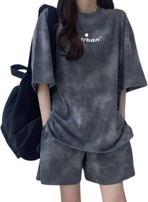 Koreanischer Niedlicher Cooler Streetstyle Modischer Frühling Sommer Dünne Sommerkleidung Atmungsaktiv Kurzarm Oberteil und Hose Set Schlichtes Ein-Punkt-Logo
