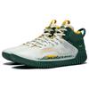 Li Ning Badfive 3 Flat Cushioning Slip Resistant Mid Top Basketball Shoes Men's White Green ABFT015-2