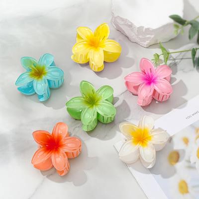 4 Adet Moda Kadın Çiçek Saç Klipleri Tatil Bohem Yumurta Çiçeği Saç Klipleri Tokalar Kızlar Büyük Saç Tokaları Saç Aksesuarları