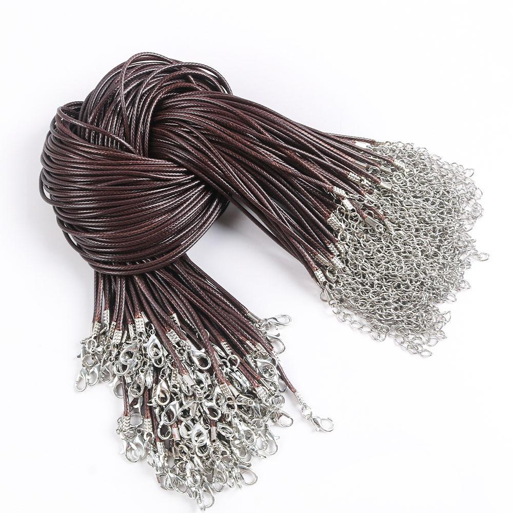 50 см восковая нить ожерелье веревка цветная восковая нить веревка цепочка кулон кулон веревка плетеная веревка кулон веревка 1.5mm-10 pieces