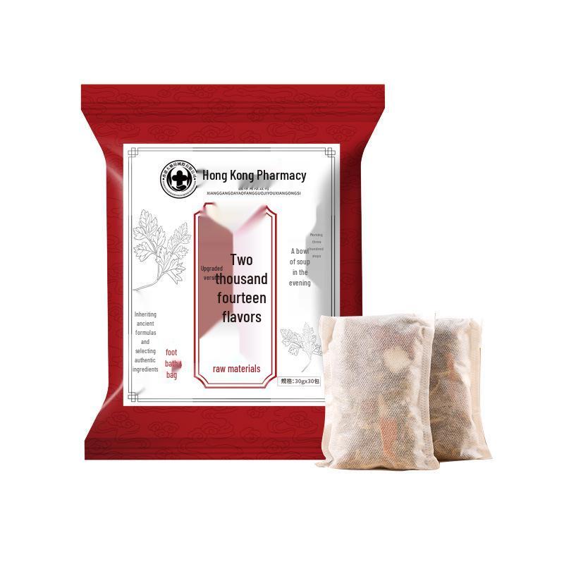 Twenty-Four Herbs Foot Soak Bag with Mugwort & Sichuan Pepper: Medicinal Bath To Dispel Cold