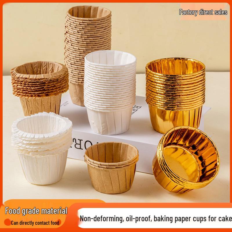 White Crimped Edge Disposable Muffin Cups – High Temperature Resistant, Oil-Proof Baking Cups