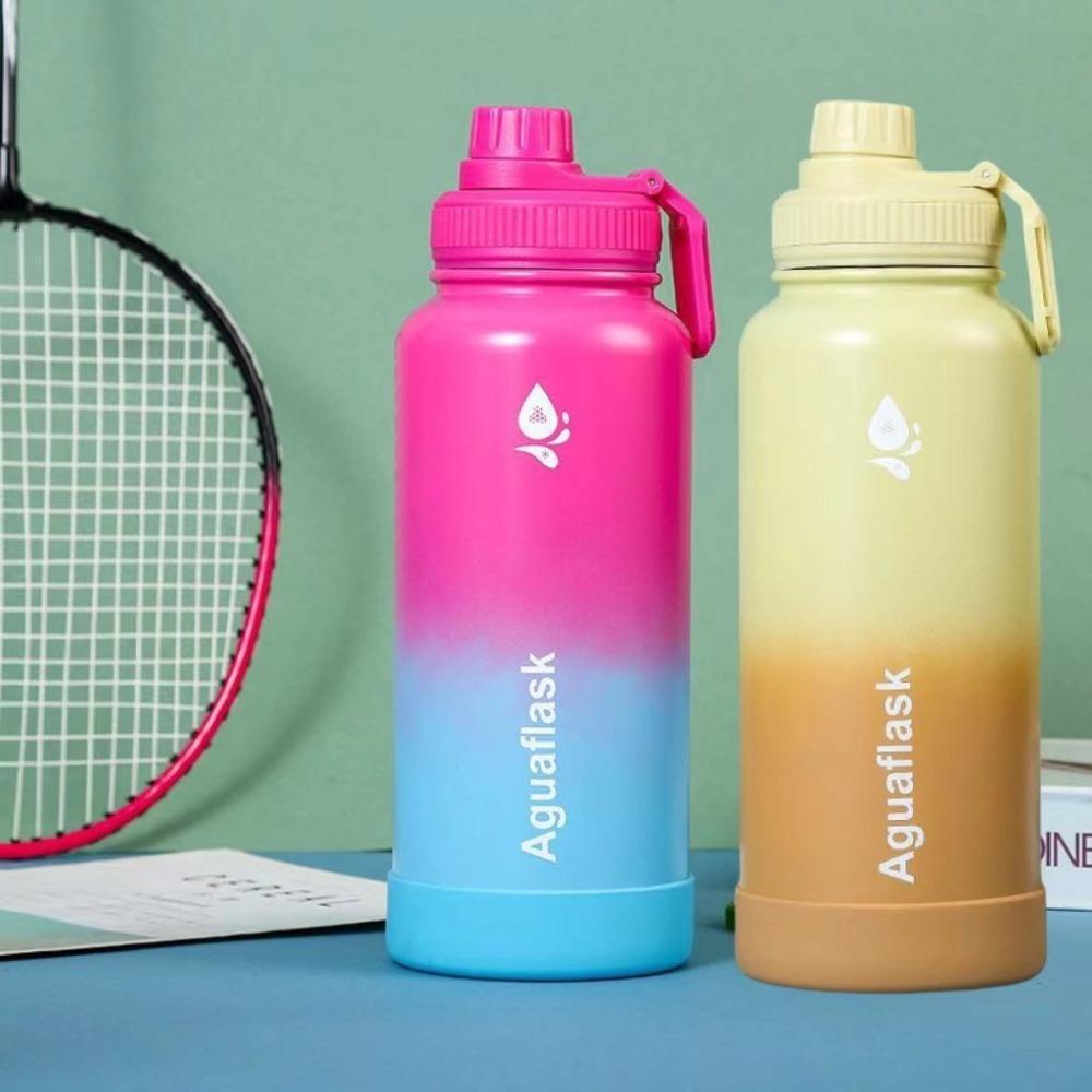 1L Sport Thermos Cup Gradient Thermal Water Bottle Tumbler Insulated Water Bottle  Fitness