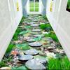 2D Corridor Green Garden Path Long Carpet Living Room Decoration Home Aisle Non-Slip Floor Mats Modern Luxury Entryway Decor Rug