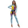 Sally Cosplay Costume for Women, The Nightmare Before Christmas Jumpsuit with 3D Digital Print, Halloween Party Outfit