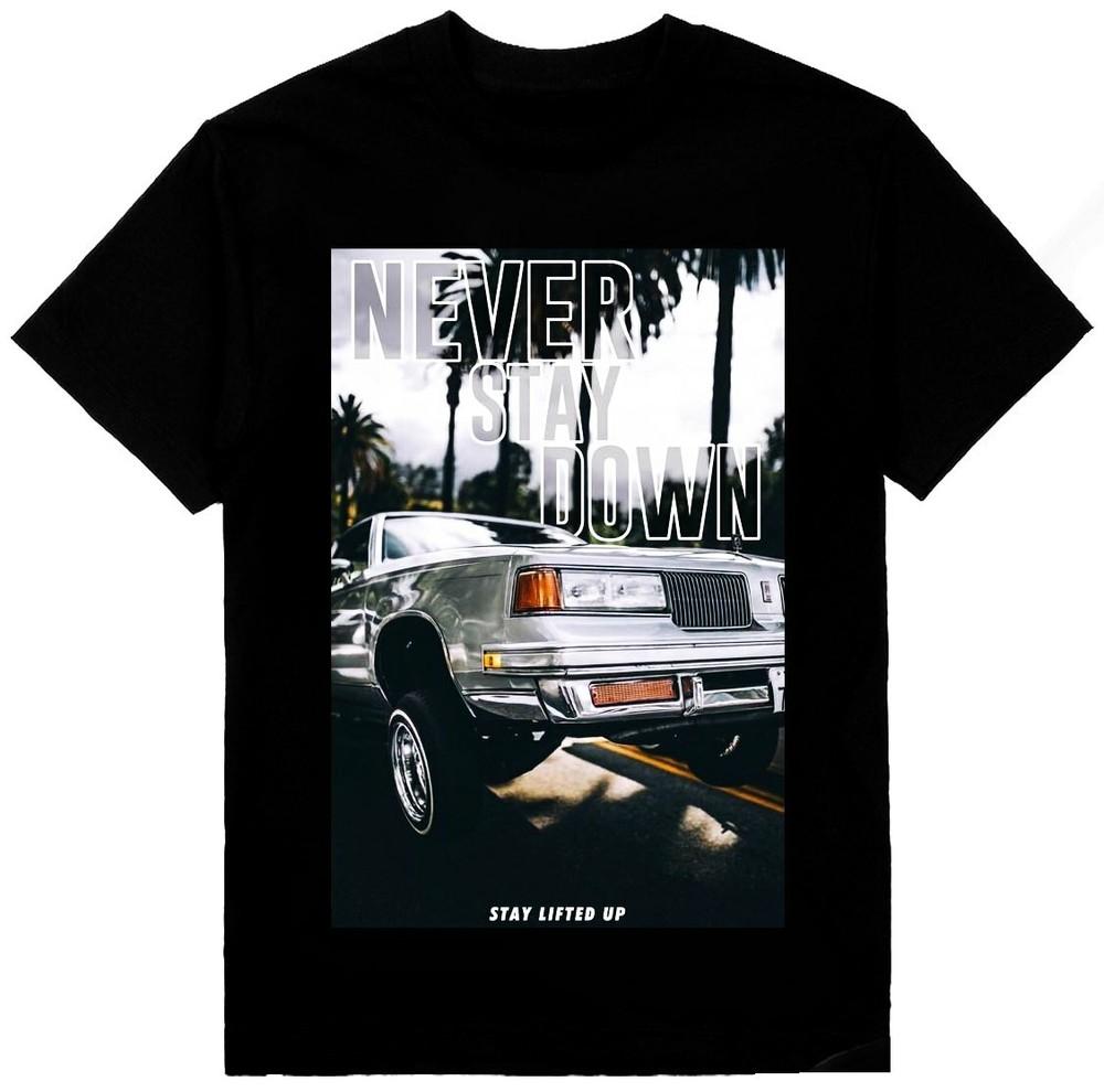 

Never Stay Down Low Rider Mens Heavyweight T-Shirt Print On Shaka Wear Tee Unisex T-Shirt XXXXL