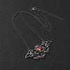 Dark Jewelry Bat Pendant Necklace Alloy Water Crystal For Halloween Decoration