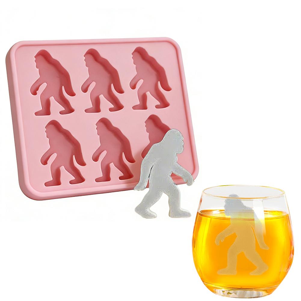 

Silicone Ice Tray Gorilla Whiskey Ice Mold Summer DIY Ice Maker Food Grade Silicone Ice Mold Suitable for Bar Accessories розовый