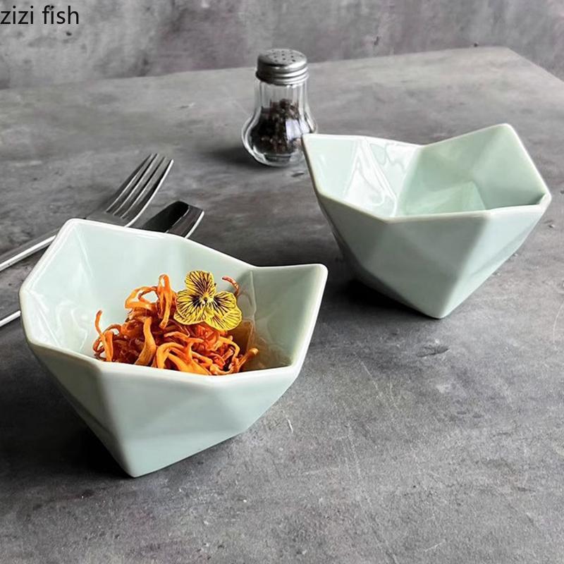 Irregular Ceramic Origami Bowl Seasoning Bowl Dessert Bowl Snack Bowls Appetizer Bowls Molecular Cuisine Specialty Tableware