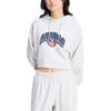 Adidas Originals Cropped Hoodie With Letter Logo Print Women Tops Light-Hemp-Gray IS2319