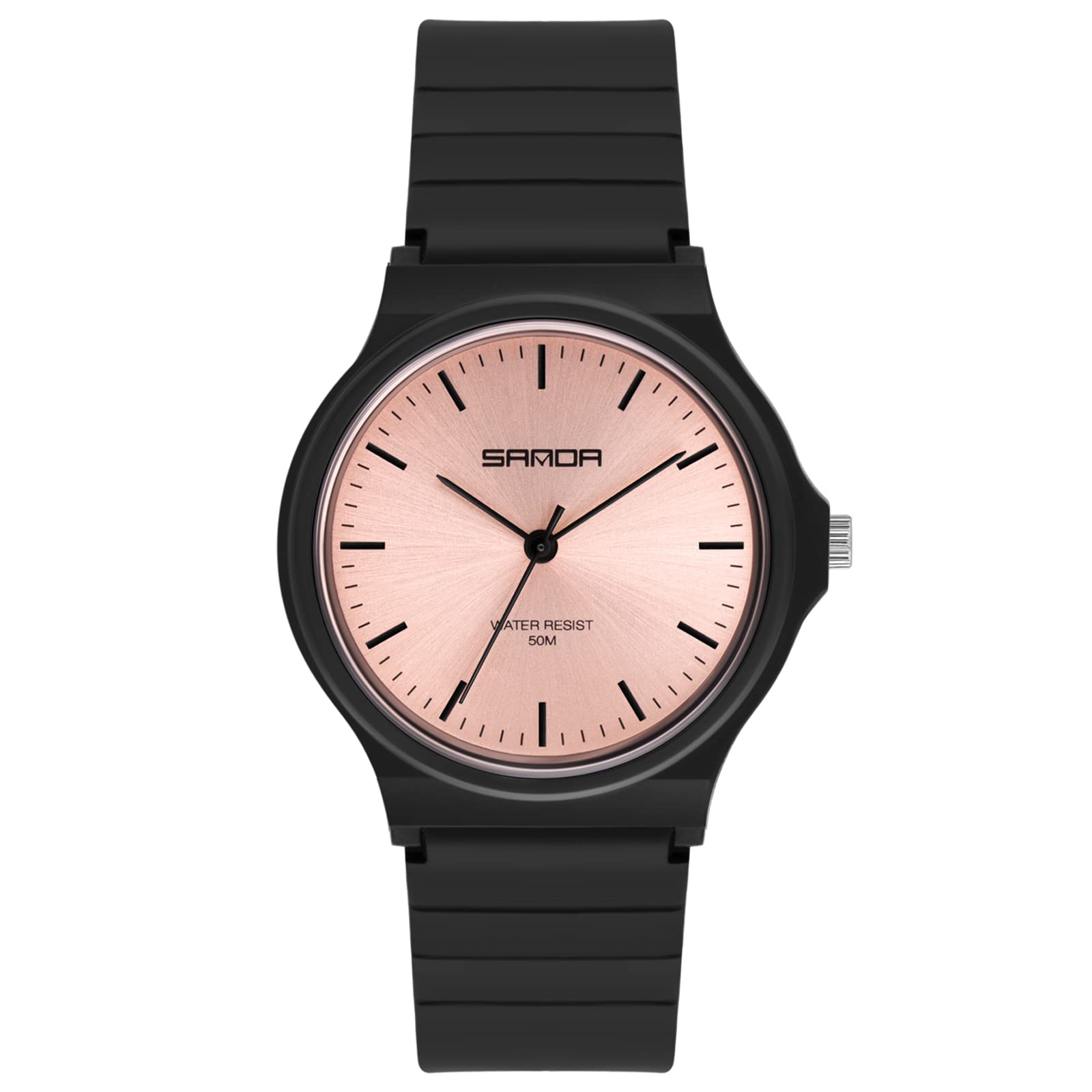 

RORIOS Analog Watch for Men and Stylish Quartz Popular with and Perfect for Birthday Black and Rose Gold Women, Simple, Waterproof, Movement,