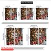 2pcs 2D flat printing Merry Christmas Scene Curtains Merry Christmas Scene Polyester Fabric Without Electricity Festive Holiday