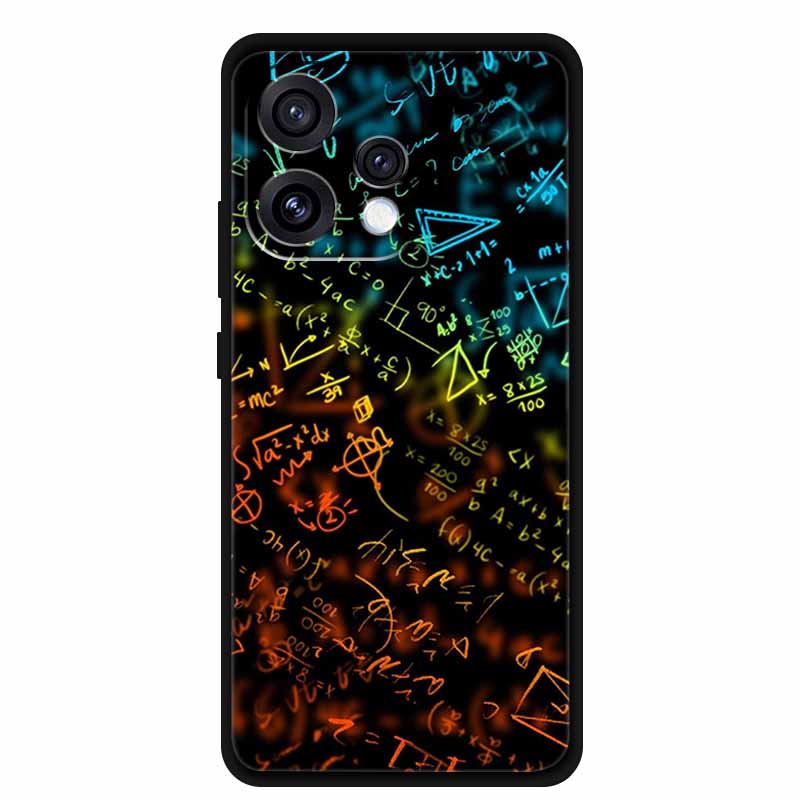 For Oppo Reno15 5G Case Flower Black Silicone Soft Protective Back Covers For Oppo Reno 15C 2025 Phone Case Coque Cartoon Shells