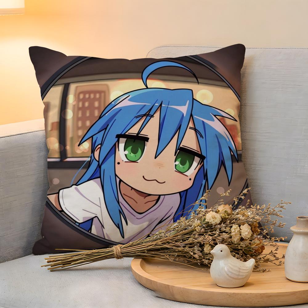 Cushion Cover  Linen  SkinFriendly Soft Decorative Case For Sofa Home Decor Anime LLucky Star Kkonata Pillow cover