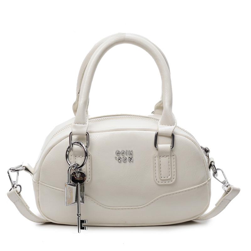 This Year's Popular Hot-selling Fashion Portable Boston Bag Simple Solid Color High-end Sense Versatile Foreign Style Messenger Women's Bag