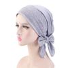 Long Tail Headscarf Hat Solid Color Hijab Caps Fashion Chemo Hat  for Women