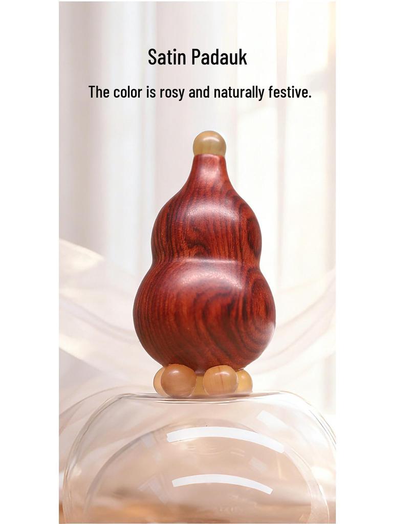 Purple Sandalwood Red Rose Gua Sha Stick: Compact Chubby Gourd Eye Massager with Small Lotus Head for Facial Massage.