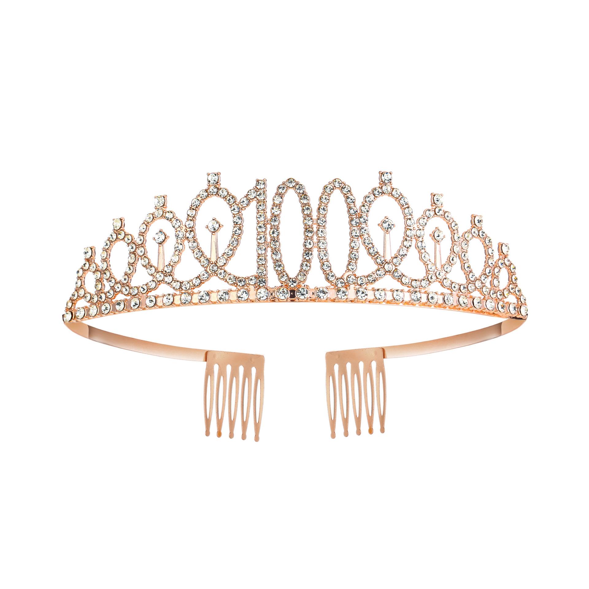

Birthday Party Decoration Crown Hair Band Hair Accessories European and American Diamond Hair Comb Crown Headwear