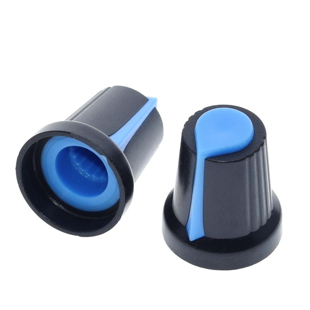 25PCS/lot WH148 potentiometer knob cap(copper core) 15X17mm 6mm Shaft Hole AG2 Yellow Orange Blue White Red 5value*5PCS=25PCS