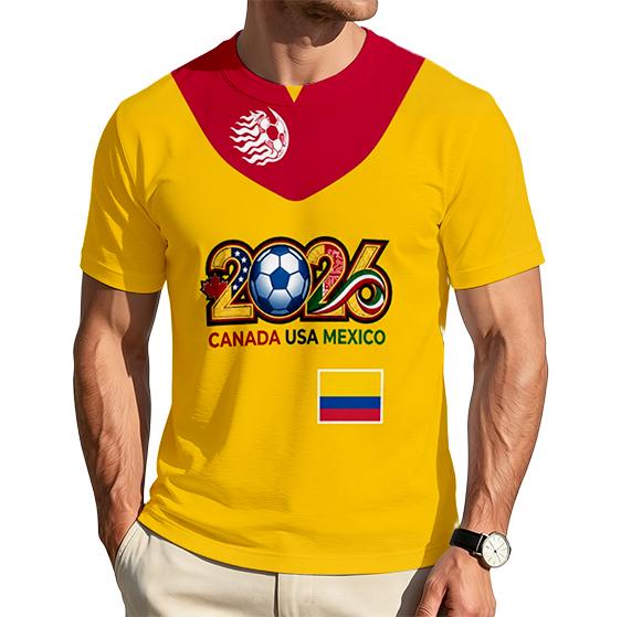 Men's Crew Neck Short Sleeve T Shirt with Switzerland 2026 Soccer Print Comfortable Fit Day Top