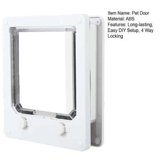 Cat Door for Thin Plates 4 Way Locking Pet Door Interior Cat Door with Magnetic Flap for Cats Up To 18 Lbs Easy To Install On Sliding Doors Cat House