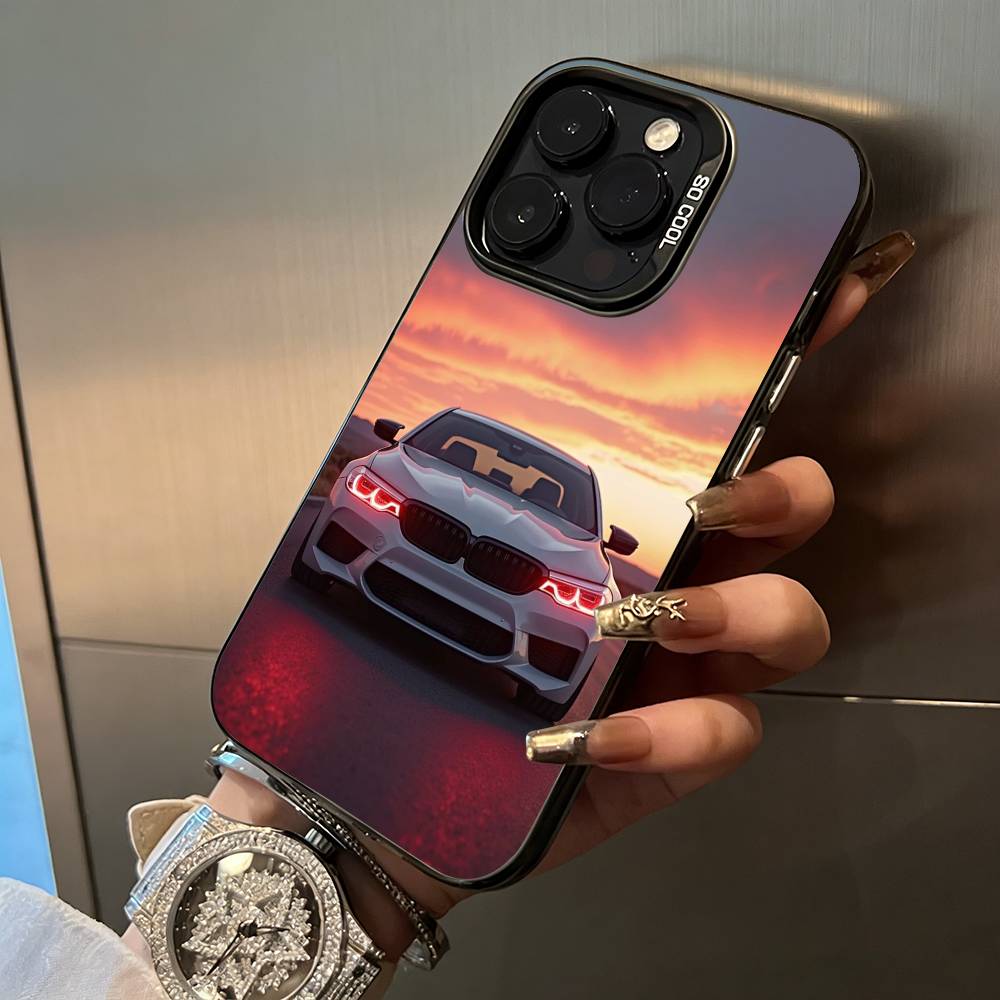 Car-B-W-5 Series-M5 Phone Case For IPhone17  16 11 12 13 14 15 16 Pro Max Plus Cover Colored Silver Funda Bumber