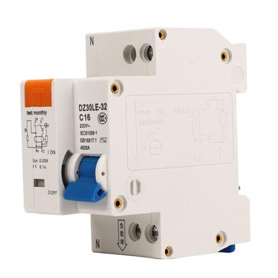 Miniature Circuit Breaker Overload Air Switch Leakage Protection Switch 230V 16A 1P+N Rail Mounting
